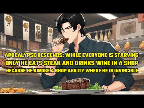 Apocalypse Descends: While Everyone is Starving, ONLY He Eats Steak and Drinks Wine in a Shop！