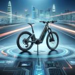 Create a highly realistic, HD image depicting the future of transportation, with a focus on innovations in the field of electric bike technology. The scene shows a slick, thoughtfully-designed electric bike standing in the center. The electric bike should exhibit advanced features demonstrating cutting-edge technology like high-tech LED lighting, regenerative braking, and a digital monitor. The background of the image represents a modern cityscape to signify its utilisation in urban commuting. Let the scene have a forward-thinking and futuristic vibe to it.