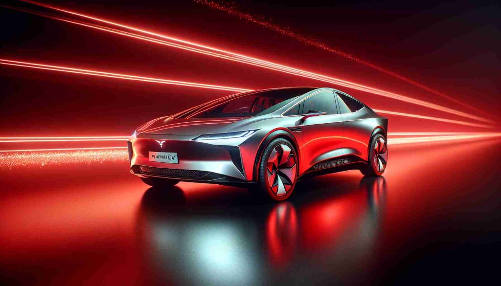 Create a hyper-realistic, high-definition image of a cutting-edge automotive marvel, the All-New Platinum EV, which redefines the electric vehicle experience. The car should have a sleek design with modern lines, embodying the pinnacle of electric vehicle technology. It should be featured in a vibrant shade of red, highlighting its dynamic design.