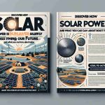 Design a realistic, high-definition image of the cover of a publication named 'Discover How Solar Power is Silently Transforming Our Future—And What You Can Do About It Today'. The cover should feature graphic elements related to solar power such as solar panels, the sun, and landscapes facilitated by solar energy. Include a compelling call to action, encouraging people to learn more about solar power and how they can contribute to its adoption today. The design should be clean, bold and inviting to illustrate the positive and transformative power of solar energy.