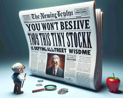 A realistic high-definition representation of a newspaper headline that reads 'You Won't Believe How This Tiny Stock Is Defying Wall Street Wisdom'