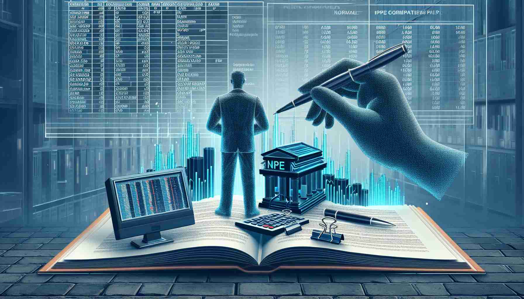 Generate a realistic, high-definition image. The picture pertains to the unseen but significant part IPO registrars play in NSE listings. Concretely, the image could involve documents symbolizing IPO forms, a corporate office that could represent the registrar's workplace, and a computer screen displaying the NSE listings. This signifies their important task of integrating new companies into the stock exchange.