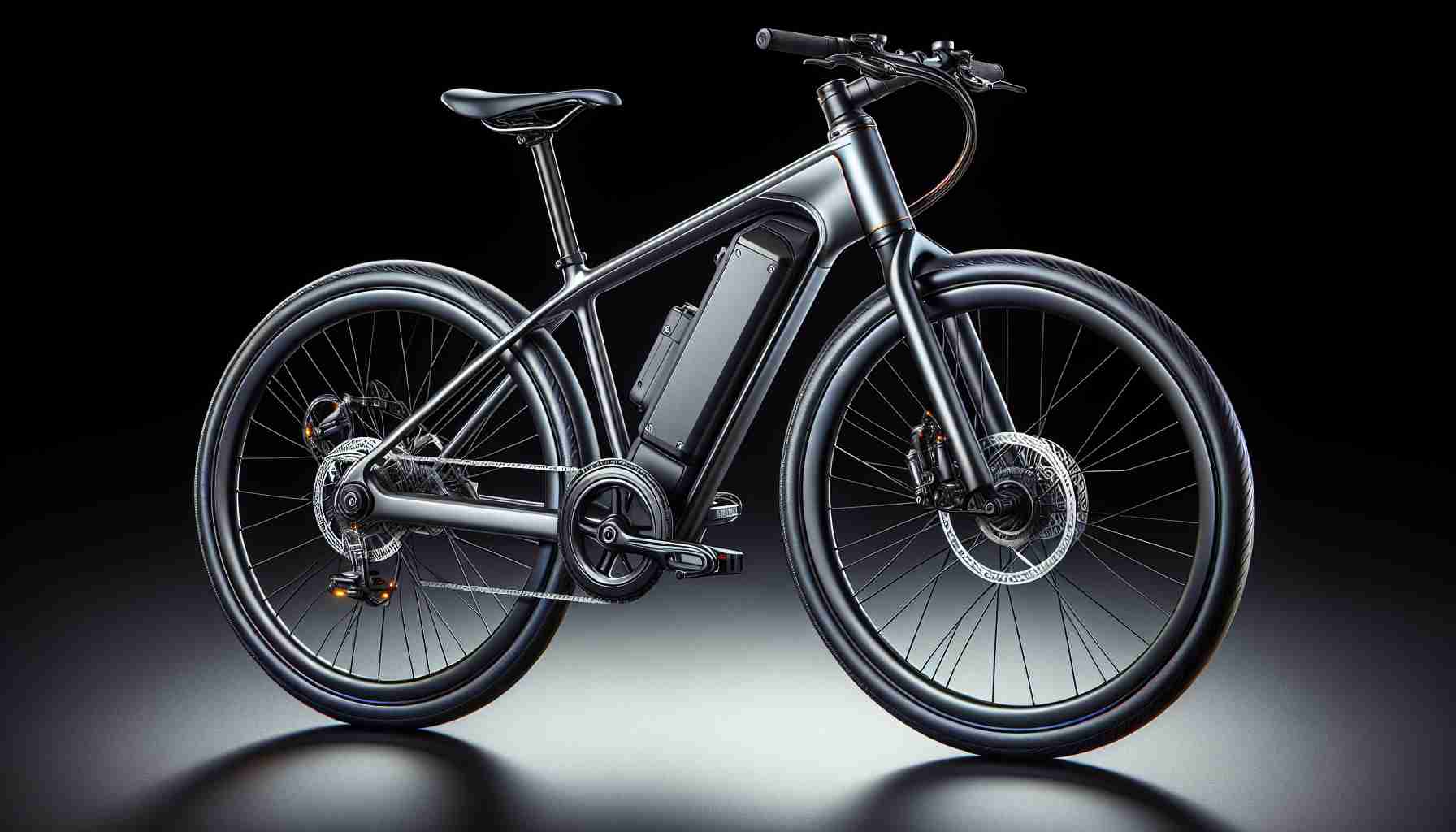 High-resolution image of a brand new electric bicycle design that recently entered the marketplace. The bike exhibits the latest digital and engineering technology, showcasing sleek lines, a stylish metallic frame, an efficient, silent electric motor integrated into the hub of the rear wheel, a discreet battery pack cleverly fitted within the frame, lightweight alloy wheels, and modern LED lights for enhanced visibility. The overall design is compact, modern, and environmentally friendly, signaling the future direction of two-wheeled transport.