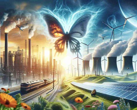 A high-definition, realistic illustration showcasing a metaphorical energy revolution that is about to drastically transform the utility landscape in America. Imagine this as a dynamic scene involving traditional energy sources like coal and oil being replaced by renewable energy sources such as solar panels and wind turbines. Traditional power plants are visible, but being overshadowed by modern, clean energy infrastructures. This transformation is symbolized by visuals such as a sunrise or a metamorphosis to signify a new day or era in energy consumption and production.