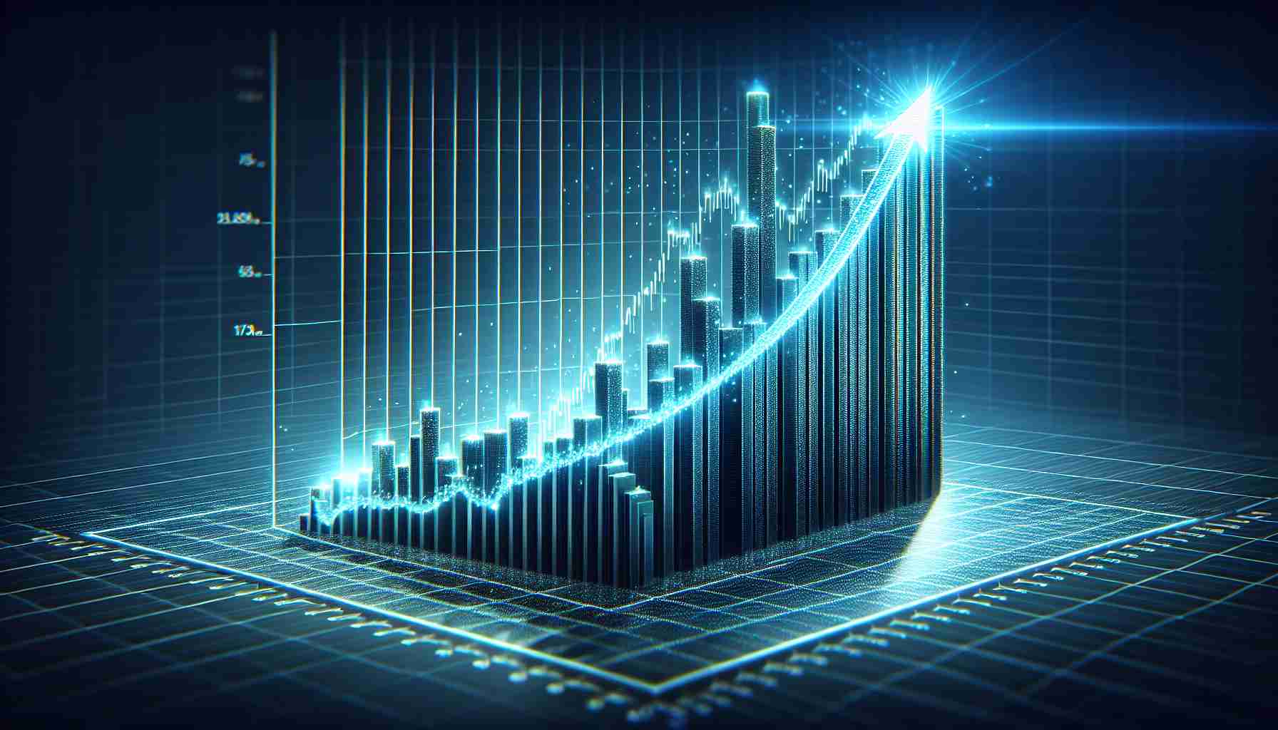 A high-definition, realistic image depicting the portrayal of a financial chart. This chart is meant to illustrate the surprise market performance of a small-cap company that has exceeded expectations. It should include bar graphs or line charts showing performance over time, with a significant upward trend. This sharp increase in value should shock any onlooker, conveying the unimaginable success of the company.