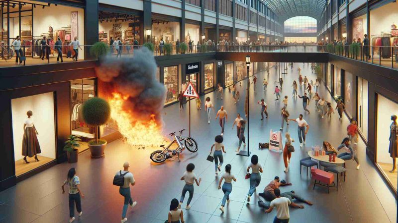 Bicicleta eléctrica se incendia en centro comercial, provoca evacuación