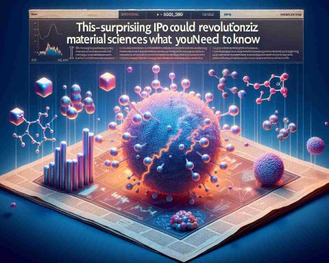 High-definition, realistic image depicting the concept of a ground-breaking IPO revolutionizing the field of material sciences. The style should mimic the visual representation often seen in financial newspapers or magazines, with symbols representing the stock market and material science such as atoms, cells, or innovative materials. Add a banner title that reads, 'This Surprising IPO Could Revolutionize Material Sciences - Here's What You Need to Know'.