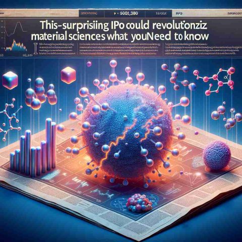 High-definition, realistic image depicting the concept of a ground-breaking IPO revolutionizing the field of material sciences. The style should mimic the visual representation often seen in financial newspapers or magazines, with symbols representing the stock market and material science such as atoms, cells, or innovative materials. Add a banner title that reads, 'This Surprising IPO Could Revolutionize Material Sciences - Here's What You Need to Know'.