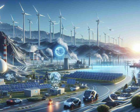 A realistic high definition image depicting the future of clean energy. The scene contains innovative and futuristic technologies such as wind turbines, solar panels, and electric vehicles. Geothermal plants and hydroelectric dams could be part of the background landscape, representing the diverse sources of renewable energy. The sky is clear, suggesting the reduction of air pollution. Advanced machines are seen meticulously working on the maintenance and improvement of these systems, symbolizing continuous progress in clean energy solutions.