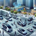 Detailed, high-definition illustration of the futuristic concept of autonomous transportation. Showcase a variety of self-driving vehicles such as sleek cars, large semi-trucks and compact pods. Present them in a modern cityscape dotted with tall skyscrapers and tree lined streets signifying a balance between technology and nature. Include people interacting safely with these vehicles, a mix of men and women of diverse descents - Caucasian, Hispanic, Black, Middle-Eastern, South Asian, East Asian and Natives/Indigenous. Take a minute to also demonstrate clear traffic signals and dedicated lanes, helping to visualize the seamless integration of these advanced vehicles in our day-to-day life.