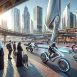 Create a highly detailed, realistic image showcasing the future of electric bikes in urban settings. The scene should include futuristic electric bikes with innovative designs, parked on the side of a bustling city street. Visible in the background should be a cityscape, with modern architecture and a diverse crowd of people going about their daily life. Among the crowd should be a Middle-Eastern woman and a Black man, both riding electric bikes, illustrating the growing popularity of this mode of transportation. The picture should evoke a sense of technology progression and sustainable urban lifestyle.