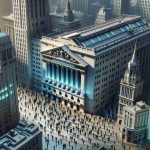 A high-definition, realistic image showing the New York Stock Exchange in all its architectural magnificence. Symbolic representation of the many stakeholders who contribute to its operation: brokers, traders, employees, and investors. The scene abstractly communicates the concept of 'ownership' by diversifying the stakeholders from different descents and genders.