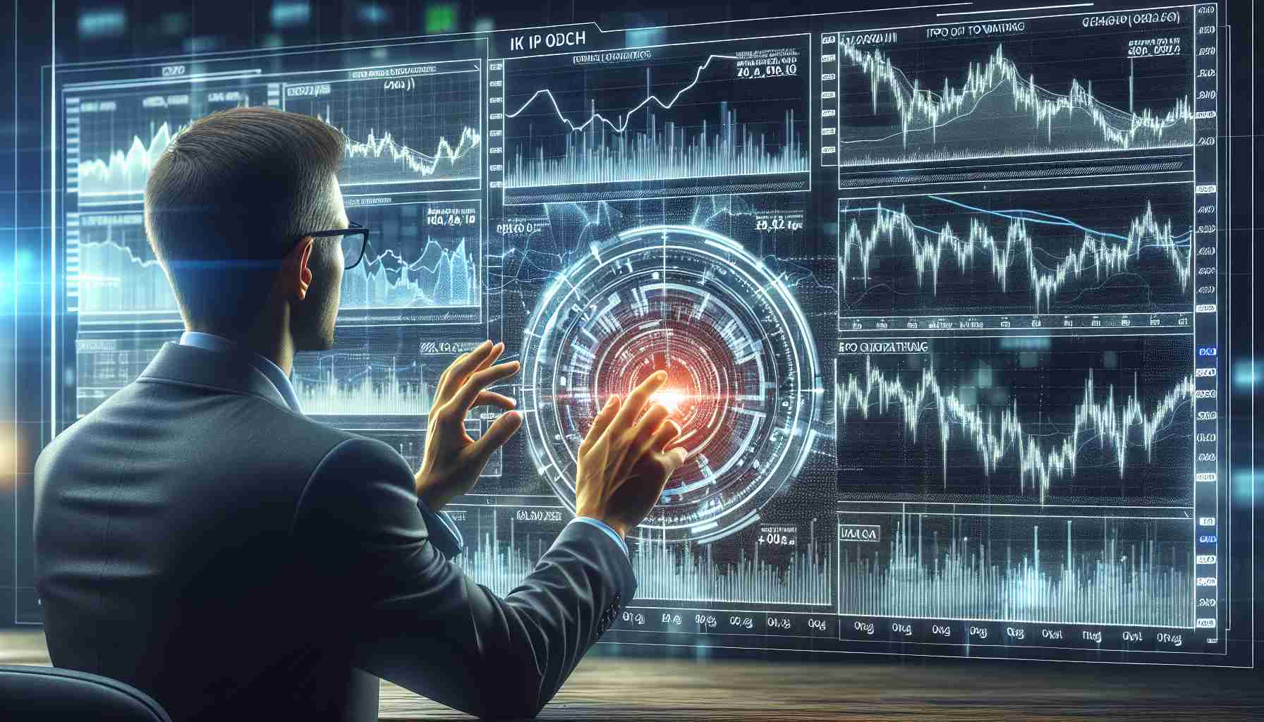 Realistic high-definition image showing a conceptual representation of the phrase 'The Secret to Staying Ahead: Understanding IPO Watch and Its Status Updates'. It could represent a person attentively observing a digital display with fluctuations of various stocks, symbolizing the continuous monitoring of IPO (Initial Public Offering) updates. The person should be of South Asian descent, wearing business attire.