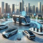 An image depicting a conceptual view of a scene where Toyota is investing in cutting-edge urban mobility solutions. Display a cityscape with several sleek, modern-looking Toyota vehicles, which can include electric cars and futuristic public transportation models. Also show a few technology elements like charging stations, smart traffic control systems, and interactive kiosks, supporting the narrative of high-tech urban mobility solutions. The emphasis should be on realism and high resolution.