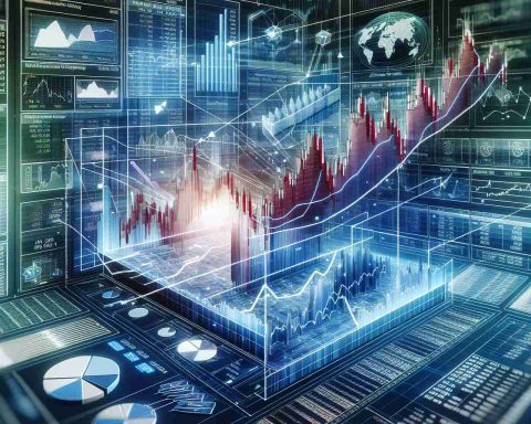 A detailed graphic representation of a stock listing displayed on multiple exchanges. The image can include graphs, financial charts, and other essential elements used in stock market analysis. The visualization should be in high definition, with the aim of conveying the surprising truth about the possibility of a single stock to be listed on multiple exchanges.