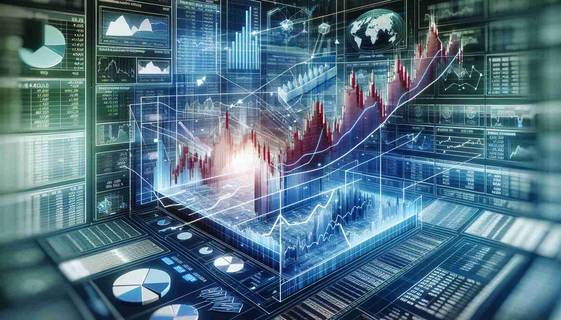 A detailed graphic representation of a stock listing displayed on multiple exchanges. The image can include graphs, financial charts, and other essential elements used in stock market analysis. The visualization should be in high definition, with the aim of conveying the surprising truth about the possibility of a single stock to be listed on multiple exchanges.