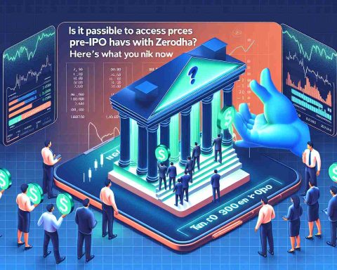 Illustrate an image depicting the accessibility of pre-IPO shares through a stock brokerage platform, with the phrase 'Is It Possible to Access Pre-IPO Shares with Zerodha? Here's What You Need to Know' displayed prominently in a high-definition quality.