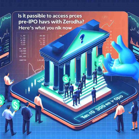 Illustrate an image depicting the accessibility of pre-IPO shares through a stock brokerage platform, with the phrase 'Is It Possible to Access Pre-IPO Shares with Zerodha? Here's What You Need to Know' displayed prominently in a high-definition quality.