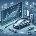 Detailed and high-definition image of a graph or chart illustrating trends and innovations in the field of electric vehicles. The chart should specifically highlight key areas of innovation like advancements in battery technology, charging infrastructure, and design nuances. The market trends should depict the rise in popularity and acceptance of electric vehicles over a timeline. Complement this visual data representation with pertinent symbols or icons such as an electric car, a charging cable or station, and a battery. Ensure a display of realistic elements in a professional style.