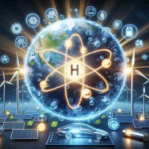 An HD, realistic rendering visualizing the concept of hydrogen energy being a supreme renewable solution. The image might show a hydrogen atom symbol in the center with rays of energy emanating from it, charging an array of eco-friendly items such as windmills, solar panels and electric cars. The surroundings of the concept will include the earth expressing the global benefit and a renewable energy meter showing full capacity, reinforcing the idea of hydrogen energy as a major renewable energy resource.