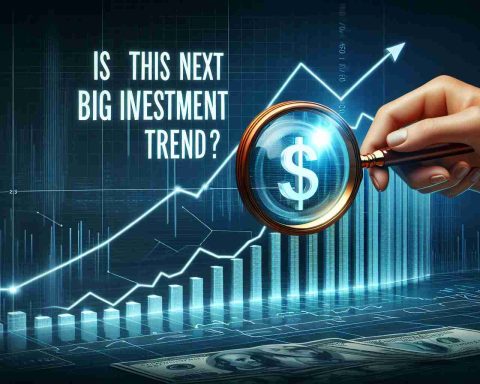 A high-definition, realistic visual representation of the concept: 'Is This the Next Big Investment Trend?' Portray a magnifying glass hovering over a graph showing an upward trend, symbolic of financial growth and investment, with dollar signs to emphasize the investment aspect. The title 'Is This the Next Big Investment Trend?' should appear boldly above the scene.