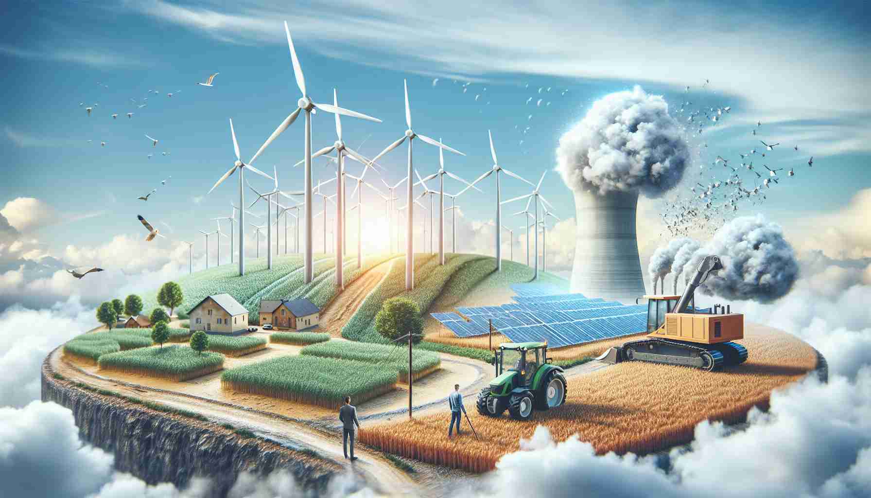 Create a high-definition, realistic image representing a ground-breaking development in renewable power. It could be an ingenious concept, a scene from a state-of-the-art renewable power installation, or a symbolic representation of green energy innovation.