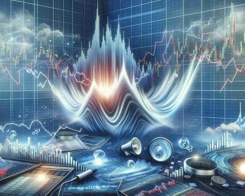 Create a high-definition realistic illustration showcasing the concept of market volatility. Capture the scene of a financial market represented by symbolic elements such as graphs, charts and ticker tapes in a volatile state. Also, incorporate metaphoric visuals associated with shockwaves and potential turbulence, suggesting investors bracing for upcoming challenges in the next week.