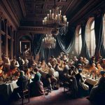 Create a realistic HD scene inspired by the dramatic chiaroscuro and lifelike depictions of the Baroque era, specifically paying homage to the artistry of artists like Valentin de Boulogne. The scene should feature a group of ordinary people, possibly gathered for a meal or a game, engaging in animated conversation, under the contrasting play of dark shadows and bright light.