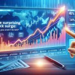 Create an image that presents a realistic high definition illustration of a stock market scenario capturing a surprising surge in prices. Include visual elements like rising graphs, positive percentages and potential news headlines like 'The Surprising Stock Surge: What You Aren't Being Told' to create a sense of intrigue.