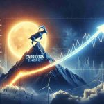 Create a high-definition, realistic image which symbolizes the meteoric rise of Capricorn Energy, a fictional energy company. This could include an upward-trending graph, a rocket soaring skyward, or capricorn(the astrological sign) climbing a mountain. Create an atmosphere of growth, pace and acceleration in the image to represent the surge in the company's development.