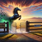 A realistic high-definition image of a surprising twist in the AI investment story, represented metaphorically. Picture this: an untamed horse (symbolizing AI) breaking free from a sturdy corral, with the sign "Nvidia" on its gate. The horse is heading towards an open field containing various innovative technologies, symbolizing emerging opportunities outside the traditional staples of AI investment. The sky is splashed with hues of dawn, signalling the beginning of new era. The scene should evoke emotions of anticipation and surprise.