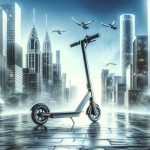 A high-definition, realistic image showcasing the unique experience of urban mobility like never before. The focus of the image is a high-end electric kick scooter named KQi3 Pro from a brand called NIU. The scooter should display advanced features and look sophisticated. A backdrop of a dynamic urban landscape will make the scooter stand out, further emphasizing the urban mobility aspect. Suitable weather conditions and time of day, such as a bright yet slightly overcast afternoon, can augment the scene well.