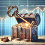 Generate a high-definition, realistic image depicting the concept of 'Unlocking the Treasure.' Represent this concept symbolically with a grand, vintage key opening an antiquated, ornate treasure chest overflowing with gold and precious gems. The backdrop for the scene is a graph that trails upwards, indicating the positive performance of a hypothetical Housing Finance IPO and its continued resonance in today's market. The chart should be transparent, allowing for the treasure imagery to stand out. Have the title, 'How a Housing Finance's IPO Price Still Resonates Today' displayed prominently at the top of the image.