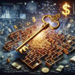 A highly detailed and vivid image showcasing the concept of 'unlocking the secret to simplifying complex financial concepts'. A large golden key hovers over an intricate labyrinth made of various financial symbols like currency signs and graphs. This labyrinth slowly unravels into simpler, straightforward paths at the touch of the key. Alongside, several codes and equations turn into easy-to-understand dictionaries and guide books. The entire scene is suggestive of clarity and understanding emerging from complexity.