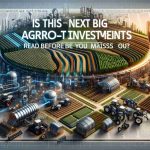 A high-definition, realistic image portraying the concept of the next big thing in Agro-Tech investments. The image may include a futuristic, technologically advanced farm with various smart agricultural machinery and crops growing in a visually appealing way. Words should be embedded in the composition saying 'Is This the Next Big Thing in Agro-Tech Investments? Read Before You Miss Out'. The text should be laid out in an eye-catching design.