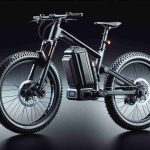 A high-definition, realistic image of an innovative electric adventure bike, labeled as the 'Trailblazer MX'. The bike design should emphasize eco-friendly power and adventuring capabilities. Key features to focus on include solid tires suitable for rocky terrain, a sleek frame for higher speeds, a compact battery compartment central to the bike, and modern aesthetic detailing associated with recent advancements in electric travel technology.