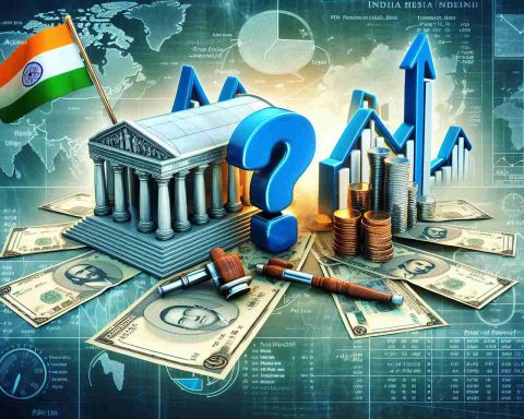 A detailed, high-definition illustration rendering the concept of 'Pre-IPO Shares in India'. The image could include symbolic representations such as Indian rupees, shares of stock, a map or iconic landmark of India, and a question mark to imply the concept of inquiry and learning. Please avoid any depictions of real people or specific companies.