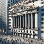 Realistic, high-definition image of the New York Stock Exchange building located at Wall Street, reflecting its significance as a potent symbol of global finance. The towering structure depicts Greek Revival architecture with a massive colonnade of Corinthian columns. People from varied descents and genders are seen entering and leaving the building.