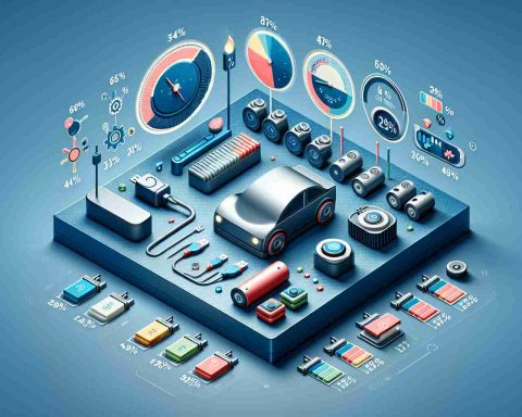 Generate a realistic, high-definition image that represents an infographics about the durability and longevity of Electric Vehicle (EV) batteries. It could include visual components like a battery symbol, a timer, and various percentages laid out to depict different scenarios of battery usage over time.