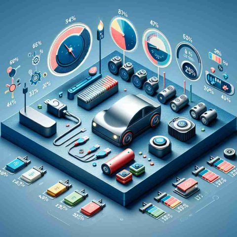 Generate a realistic, high-definition image that represents an infographics about the durability and longevity of Electric Vehicle (EV) batteries. It could include visual components like a battery symbol, a timer, and various percentages laid out to depict different scenarios of battery usage over time.