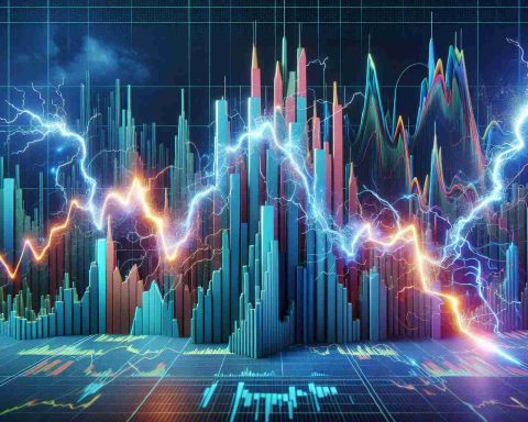 A high-definition, realistic illustration of the concept of electric shocks impacting the stock market. The scene portrays an abstract stock market represented by fluctuating line graphs and bar charts in vibrant colors. There are dramatic, stylized spikes of electricity disrupting these charts, symbolizing economic volatility. There's also an unanticipated twist in the form of a pattern or trend in the data that resolves the shocks, suggesting a surprising turn of events or revelation.