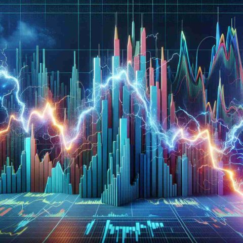 A high-definition, realistic illustration of the concept of electric shocks impacting the stock market. The scene portrays an abstract stock market represented by fluctuating line graphs and bar charts in vibrant colors. There are dramatic, stylized spikes of electricity disrupting these charts, symbolizing economic volatility. There's also an unanticipated twist in the form of a pattern or trend in the data that resolves the shocks, suggesting a surprising turn of events or revelation.