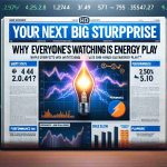 An image designed like a realistic HD news article highlighting an unheard energy company titled, 'Your Next Big Stock Surprise: Why Everyone's Watching This Energy Play'. The layout has a captivating headline, interesting stats, and performance graphs. The company logo is generic with energy related elements like a bolt or a plug. The background should have stock market numbers fading into the distance.