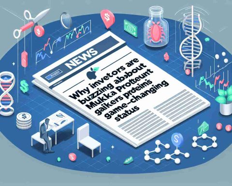 Generate the image of a realistic, high-definition corporate news article headline that reads, 'Why Investors are Buzzing About Mukka Proteins’ Game-Changing Status'. The background should include indicative symbols or graphics related to investment and proteins to visualize the article's content.