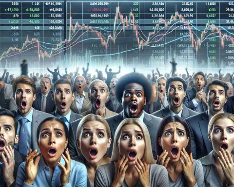 Realistic high-definition image depicting a group of investors, including women and men of diverse descents such as Caucasian, Hispanic, Black, Middle-Eastern, and South Asian, looking utterly shocked in response to unexpected movements in the market. Display an array of their reactions as if the biggest Initial Public Offerings are defying typical financial expectations. The scene should include financial charts, and market data on background display screens, symbolizing the unpredictability of stock market.