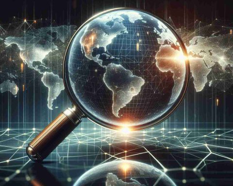 A high-definition, realistic image that metaphorically portrays the concept of ownership in the stock exchange. It features a magnifying glass focusing on a multifaceted globe, with each facet representing a different global financial institution or entity. The magnifying glass signifies the process of uncovering hidden truths. In the background, a vast network of interconnected lines symbolizes global financial links. No humans are visible to underscore the abstract nature of these economic powers.