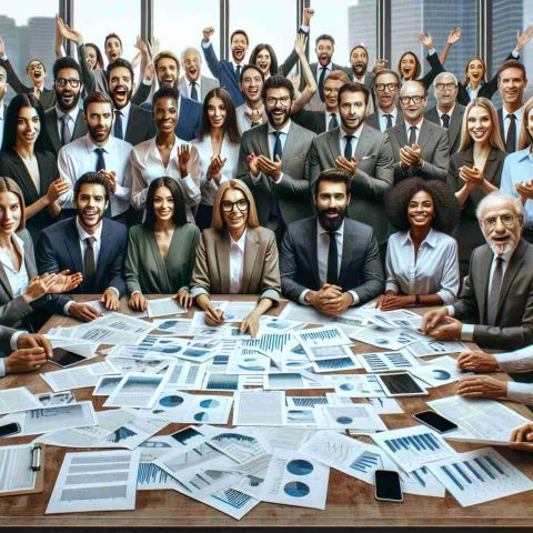 An image in High Definition presenting the scenario of a significant stake acquisition in the energy sector. It should represent a diverse group of people diverse in gender and descent such as Caucasian, Black, Hispanic, Middle-Eastern, and South Asian, gathered around a table heavily populated with papers and data charts signifying their investment details. Their expressions should be those of excitement and enthusiasm, indicative of the buzzing investors after the major acquisition. The background should be realistic and portray a high-end corporate office environment.