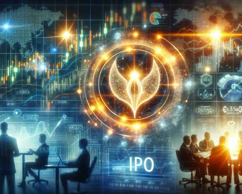 A high-quality realistic image displaying the concept of a promising Initial Public Offering (IPO) by a fictitious company named 'Platinum Industries'. The image should illustrate symbols of potential investment, such as the company logo shining brightly, charts showing positive market trends, a glowing stock market ticker symbol, and perhaps a few business people in the background discussing investment strategies, all suggesting a sparkling investment potential.