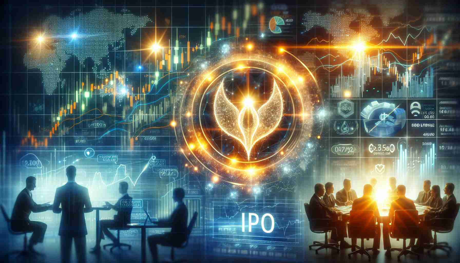 A high-quality realistic image displaying the concept of a promising Initial Public Offering (IPO) by a fictitious company named 'Platinum Industries'. The image should illustrate symbols of potential investment, such as the company logo shining brightly, charts showing positive market trends, a glowing stock market ticker symbol, and perhaps a few business people in the background discussing investment strategies, all suggesting a sparkling investment potential.