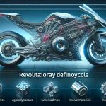 Create a realistic high-definition image of a revolutionary motorcycle. Focus on cutting-edge features and design elements that set this motorcycle apart and make it a game-changer in the world of motorbikes. It might include advanced aerodynamics, futuristic controls, innovative materials and cool aesthetic elements.